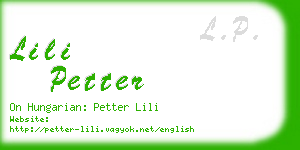 lili petter business card